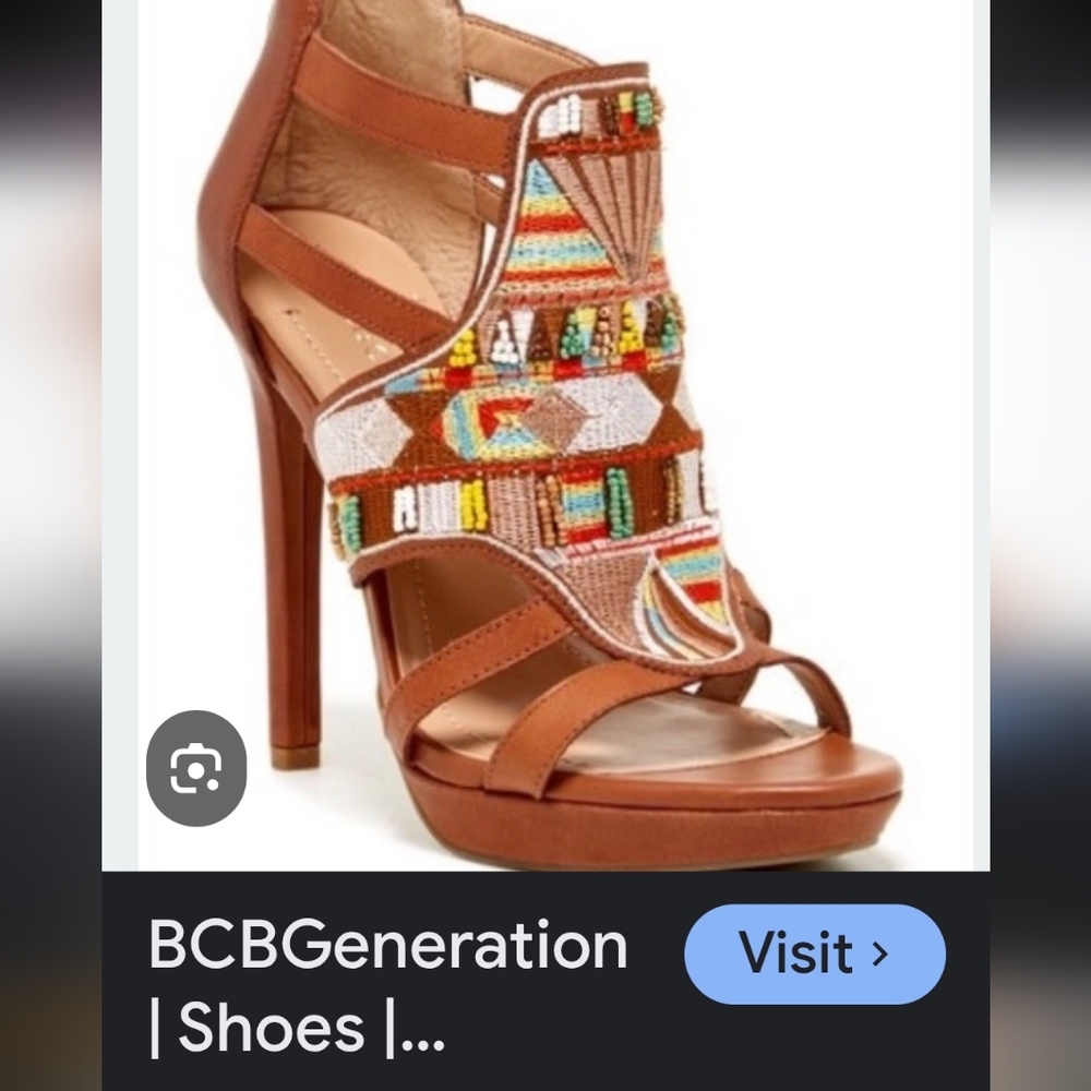 BCBGeneration Sz. 10 B Womens Multicolor Beaded Heels. Brand new, never worn.